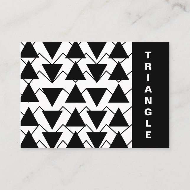 Cartão De Visita Triângulo preto e branco Tiras de fêmur (Frente)