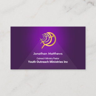 Cartão De Visita Triângulo Roxo Ponto Dourado Ministro do Ichthus