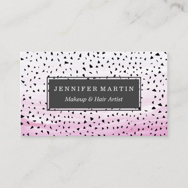 Cartão De Visita Triângulos abstratos artísticos na aguarela (Frente)