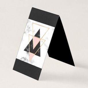 Cartão De Visita Triângulos,dourado,preto,rosa,bolas,colagem,moder