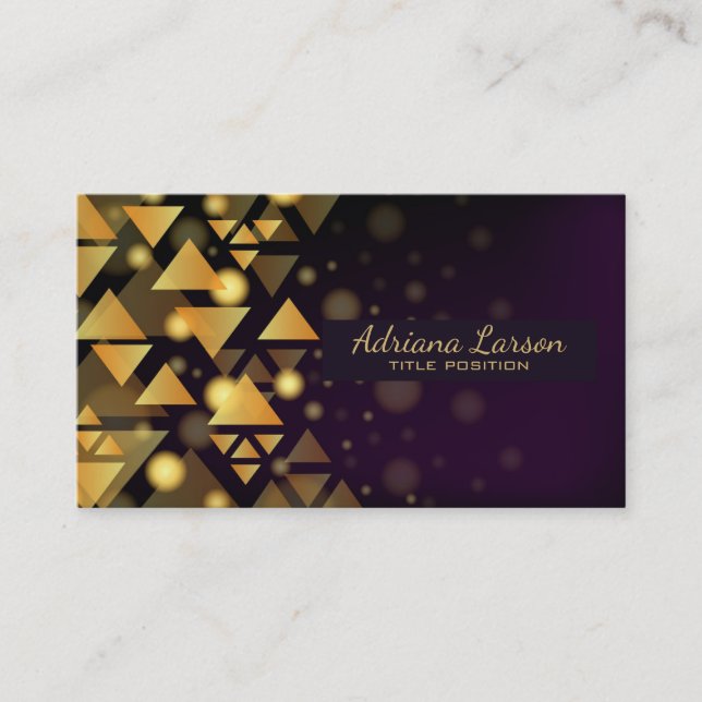 Cartão De Visita Triângulos Dourados (Frente)