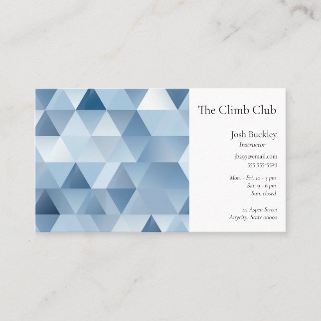Cartão De Visita Triângulos em azul e cinza (Frente)