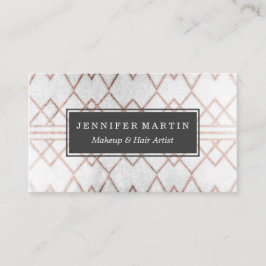 Cartão De Visita Triângulos geométricos Dourados cor-de-rosa do