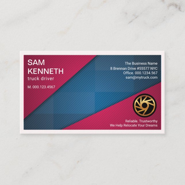 Cartão De Visita Triângulos vermelhos Cheque de caminhão (Frente)