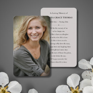 Cartão De Visita Tributação Memorial de Foto Personalizada