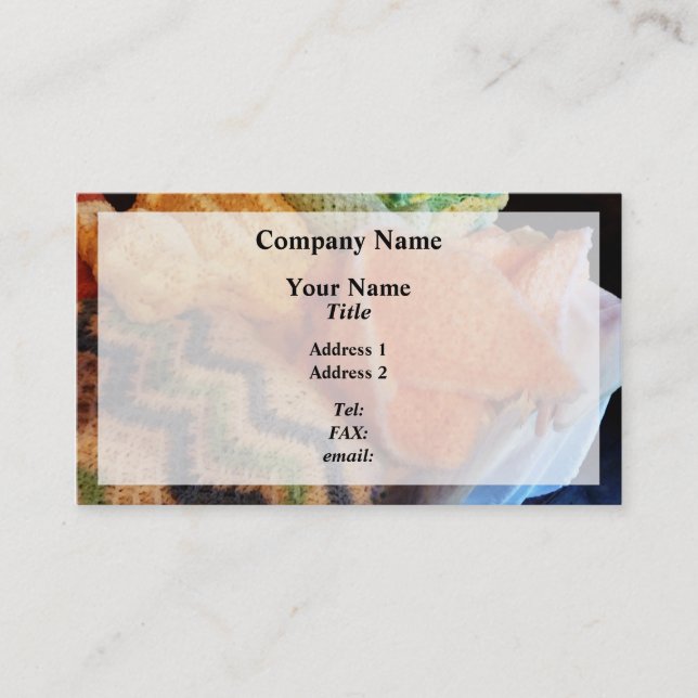 Cartão De Visita tricô Para Bebê (Frente)