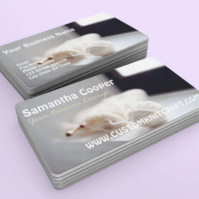 Cartão De Visita tricô/tricô Yarns Fotografia (Criador carregado)