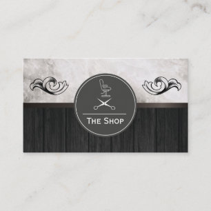Cartão De Visita Trilha de Madeira Marble Barber