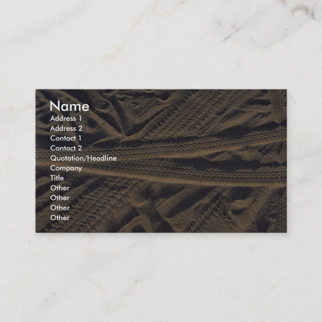 Cartão De Visita Trilhas do pneu (Frente)