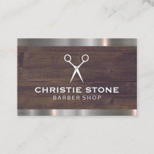 Cartão De Visita Trim. de Metais de Madeira Rústica