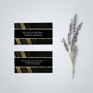 Cartão De Visita Trim Dourado Preto Stripe e Metálico