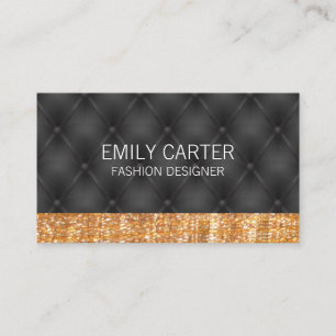 Cartão De Visita Trim. Glitter Dourado Cushion Upholstered Luxury