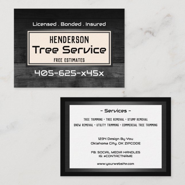 Cartão De Visita Trimagem de Árvore de Madeira Russa (Frente/Verso)