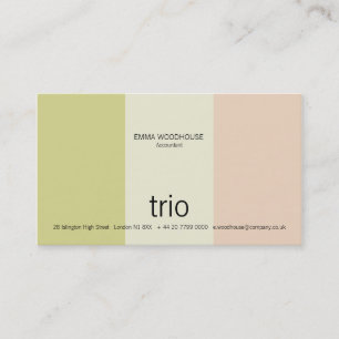 Cartão De Visita Trio Ecru, verde pálido & cor-de-rosa