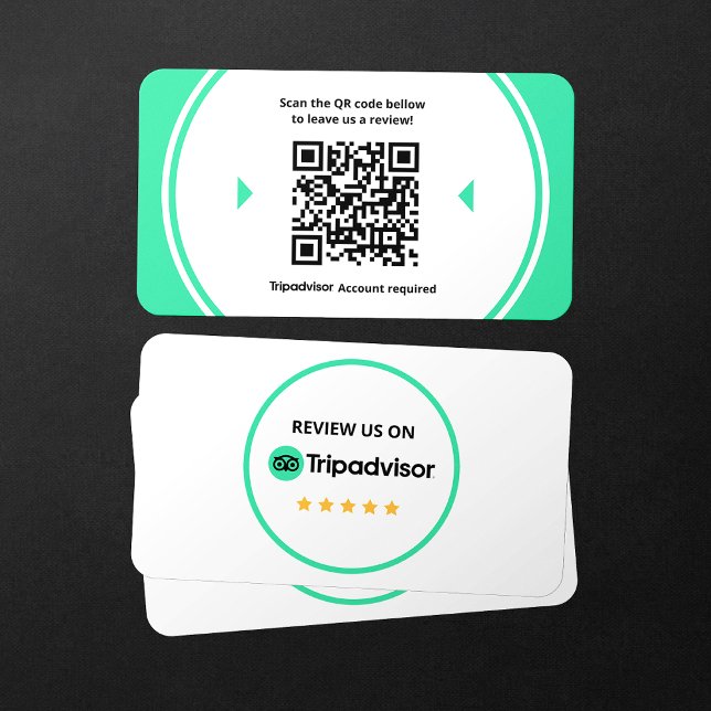 Cartão De Visita Tripadvisor Reviews Rate Business 5 Star QR Code (Criador carregado)