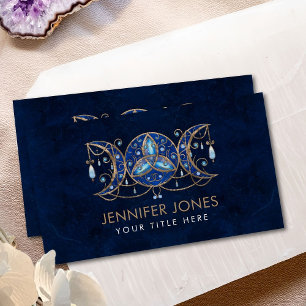 Cartão De Visita Triple Moon Triquetra Ornament com Moonstone Busi