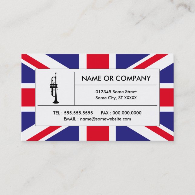 Cartão De Visita trompete britânico (Frente)