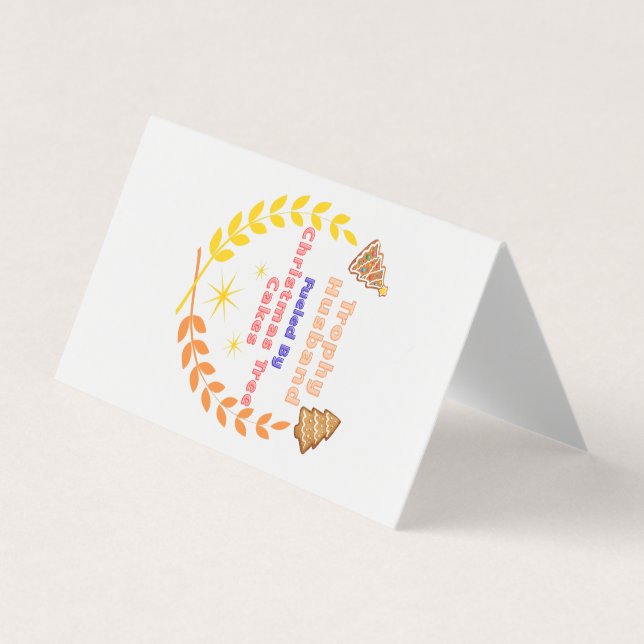 Cartão De Visita Trophy Husband Fueled by Christmas Tree Cakes (Frente)