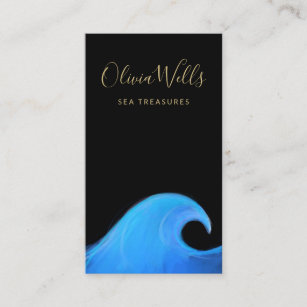 Cartão de visita tropical de ondas de mar com aqua