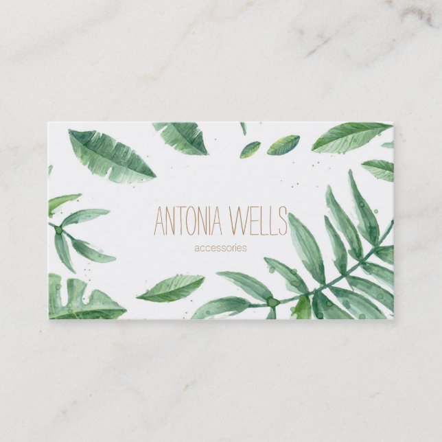 Cartão De Visita Tropical minimal business card (Frente)