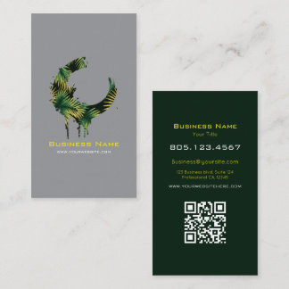 Cartão De Visita Tropical Palm Leaf Paint Swirl Design – Custom