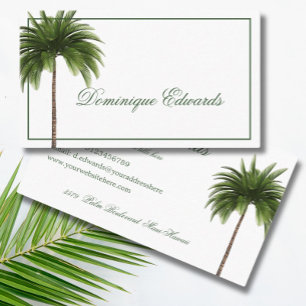 Cartão De Visita Tropical Palm Tree Green Na moda Professional