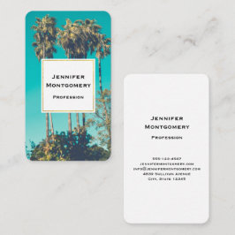 Cartão De Visita Tropical Palm Trees California Retro