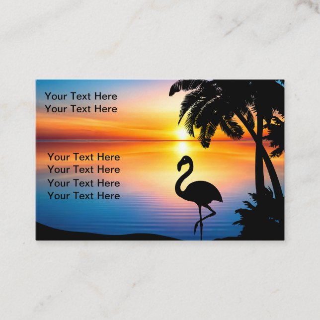 Cartão De Visita Tropical Sunset Scenic Business Cards Design (Frente)