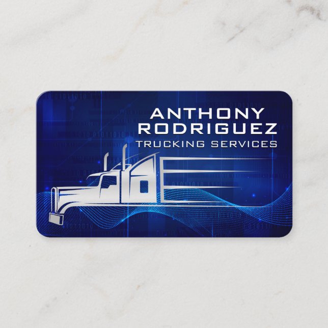 Cartão De Visita Truck in Motion | Shipping Transport (Frente)