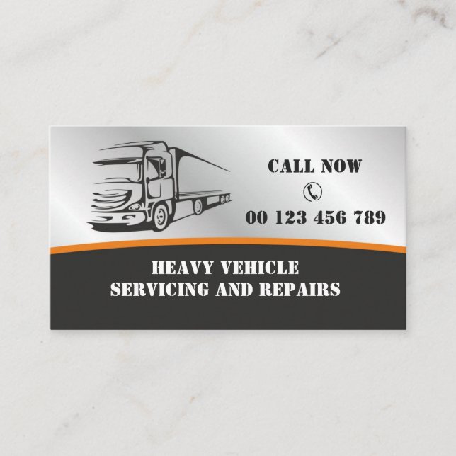 Cartão De Visita Truck Repair, Diesel Mechanic Business Card  (Frente)