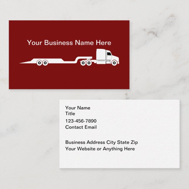 Cartão De Visita Trucking And Freight Courier Business Cards (Frente/Verso)