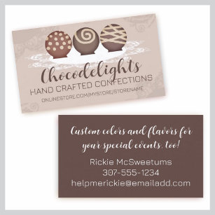 Cartão De Visita trufas doces chocolate doces doces confeitos
