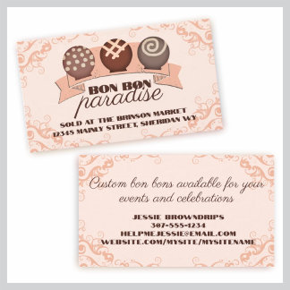 Cartão De Visita trufas, fazer de chocolate