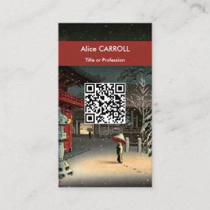 Cartão De Visita Tsuchiya Koitsu - Neve no Santuário Nezu - Código