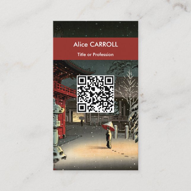 Cartão De Visita Tsuchiya Koitsu - Neve no Santuário Nezu - Código  (Frente)