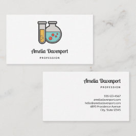 Cartão De Visita Tubo de teste de química e copo