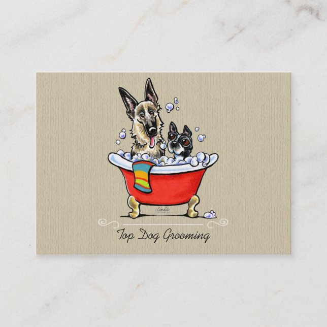 Cartão De Visita Tubo Orgânico De Pé De Rico Do Cog Groomer (Frente)