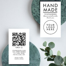 Cartão De Visita Tudo-em-um Código Qr Logotipo Artesanal Moderno Mi