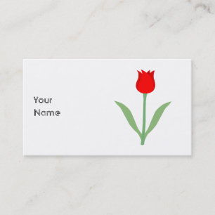 Cartão De Visita Tulip. vermelho brilhante à moda
