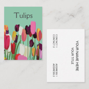 Cartão De Visita Tulipa Floral Colorida Tulipa