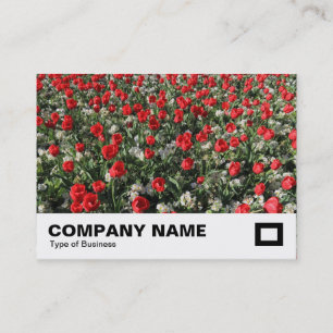 Cartão De Visita Tulipas Vermelhas e Primroses