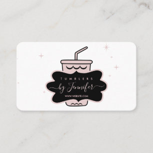 Cartão De Visita Tumbler de caneca caseira rosa