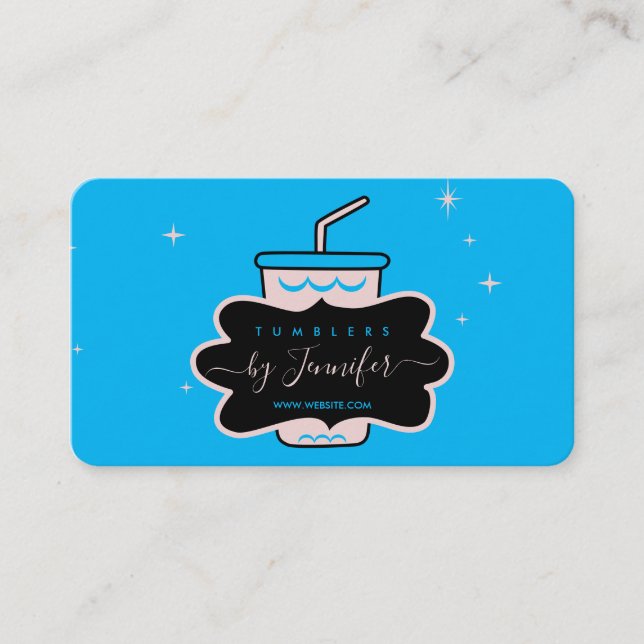 Cartão De Visita Tumbler preto (Frente)