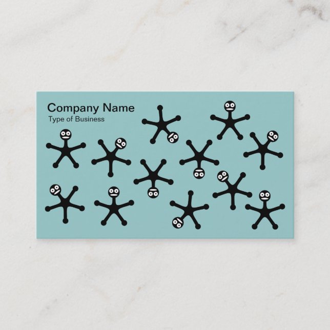 Cartão De Visita Tumblers - Preto no Verde Azul (Frente)