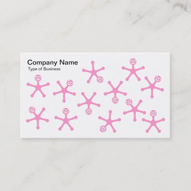 Cartão De Visita Tumblers - Rosa em Branco (Frente)