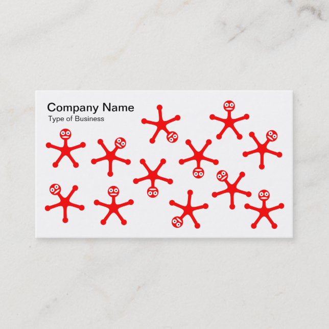 Cartão De Visita Tumblers - Vermelho em Branco (Frente)