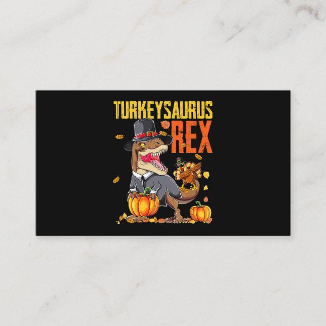 Cartão De Visita Turkeysaurus Rex Dab Turquia TRex Dinosaur Thanksg (Frente)