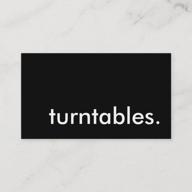 Cartão De Visita "Turntables". (Frente)