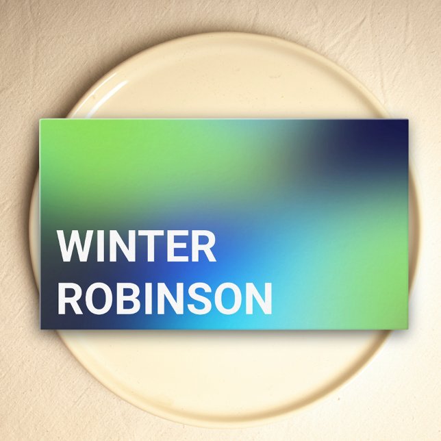 Cartão De Visita Turquesa azul holográfica moderna (Hologram gradient design for stylish business card )