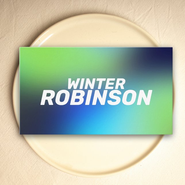 Cartão De Visita Turquesa azul holográfica moderna (Holographic design for stylish business card)